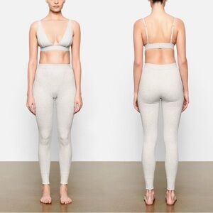 SKIMS Cotton Rib Legging Heather Gray Small EUC